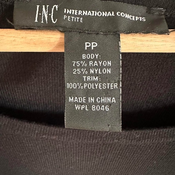 INC International Concepts Black and White Polka Dot Blouse Women’s Petite PP - Picture 4 of 5